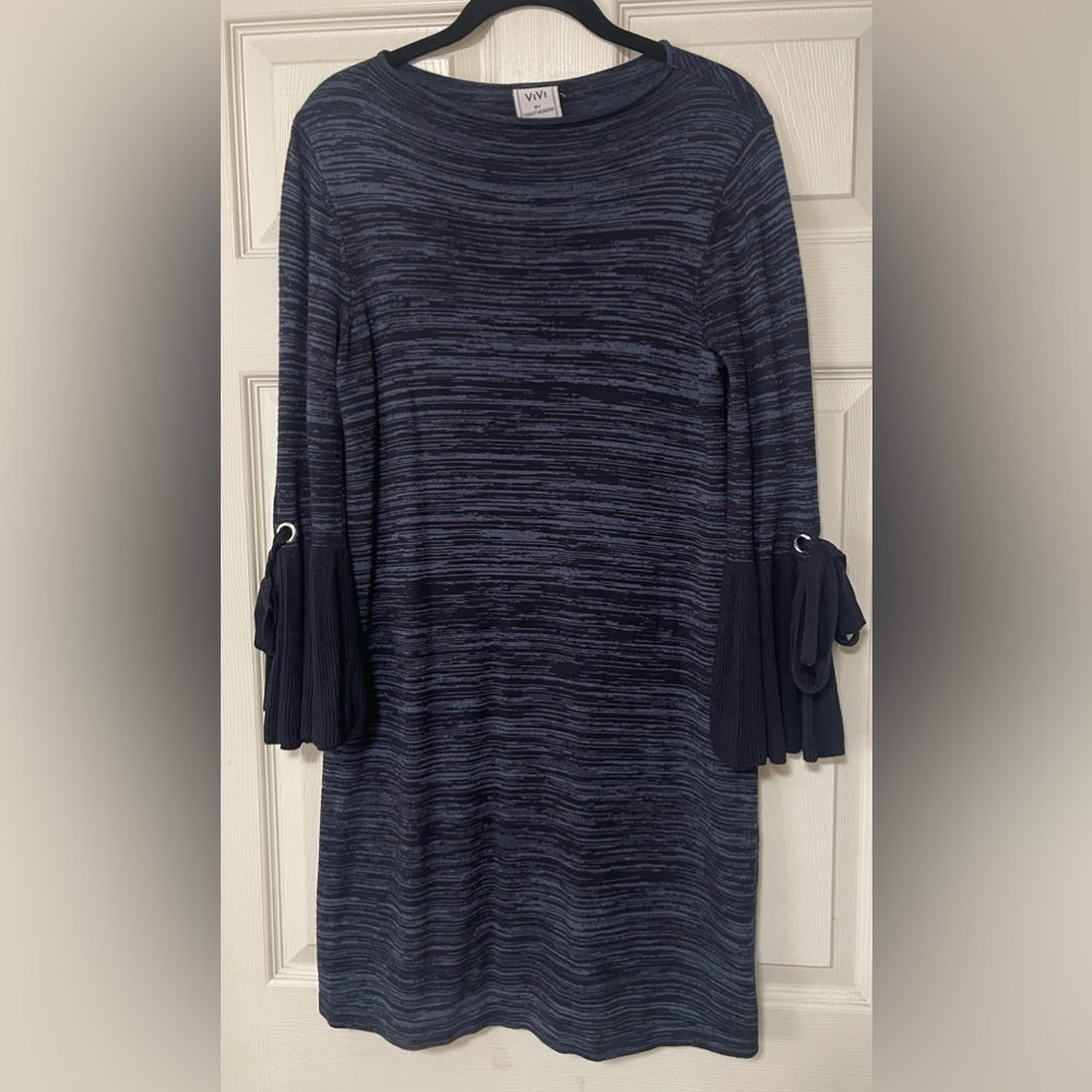 ViVi By Violet Weekend Women's Blue and Black Sweater Dress Size M